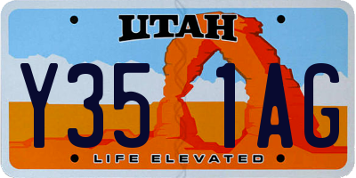 UT license plate Y351AG