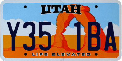 UT license plate Y351BA