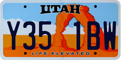 UT license plate Y351BW