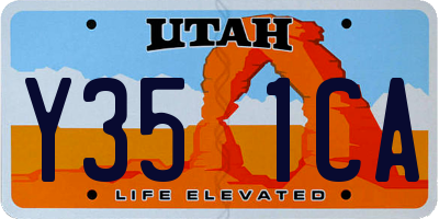 UT license plate Y351CA