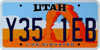 UT license plate Y351EB