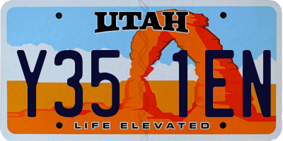 UT license plate Y351EN