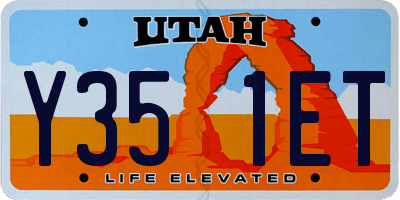 UT license plate Y351ET