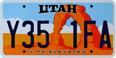 UT license plate Y351FA