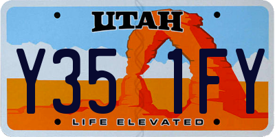 UT license plate Y351FY