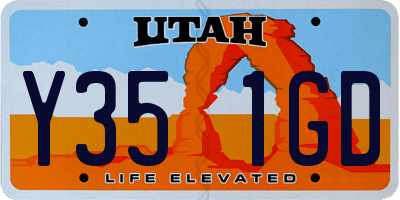 UT license plate Y351GD