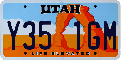 UT license plate Y351GM