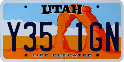 UT license plate Y351GN