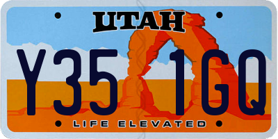 UT license plate Y351GQ