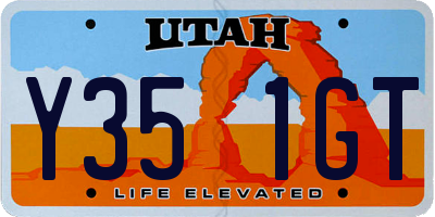 UT license plate Y351GT