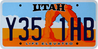 UT license plate Y351HB