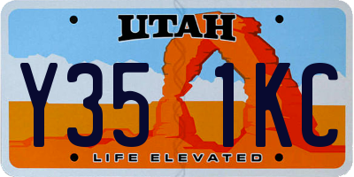 UT license plate Y351KC
