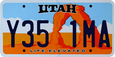 UT license plate Y351MA