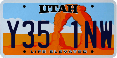 UT license plate Y351NW