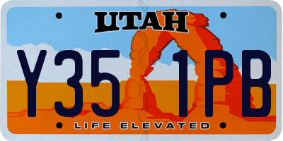 UT license plate Y351PB