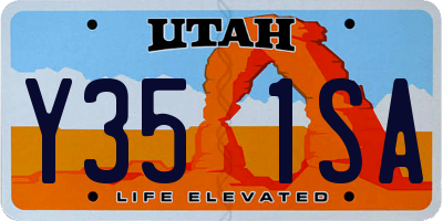 UT license plate Y351SA