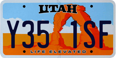 UT license plate Y351SF