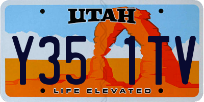 UT license plate Y351TV