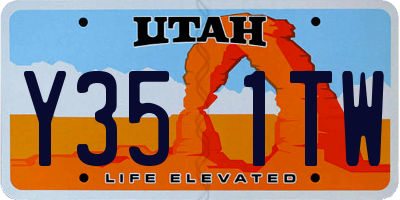 UT license plate Y351TW