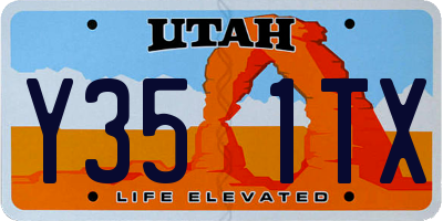 UT license plate Y351TX