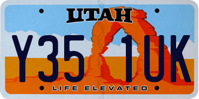 UT license plate Y351UK