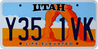 UT license plate Y351VK