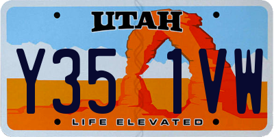 UT license plate Y351VW