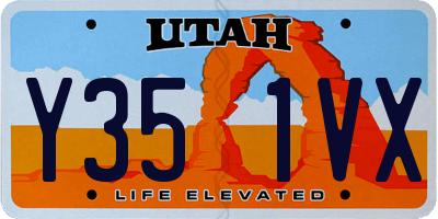 UT license plate Y351VX