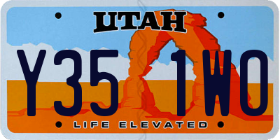 UT license plate Y351WO
