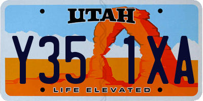UT license plate Y351XA
