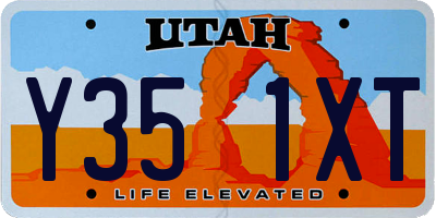 UT license plate Y351XT