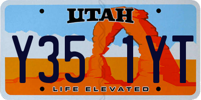 UT license plate Y351YT