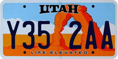 UT license plate Y352AA