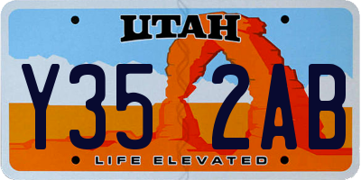 UT license plate Y352AB