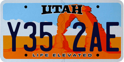 UT license plate Y352AE