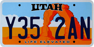 UT license plate Y352AN