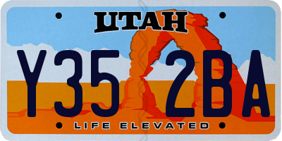 UT license plate Y352BA