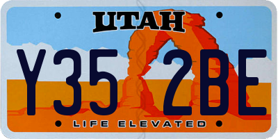 UT license plate Y352BE