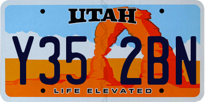 UT license plate Y352BN