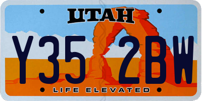 UT license plate Y352BW