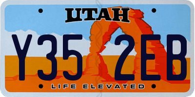 UT license plate Y352EB