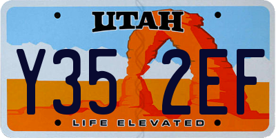 UT license plate Y352EF