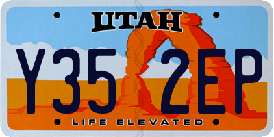 UT license plate Y352EP