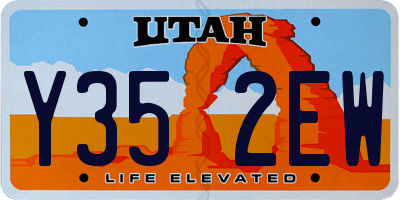 UT license plate Y352EW