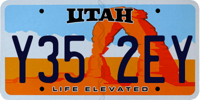 UT license plate Y352EY