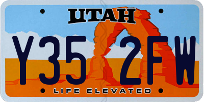 UT license plate Y352FW
