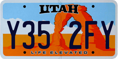 UT license plate Y352FY