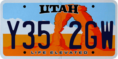 UT license plate Y352GW