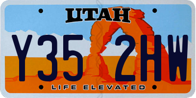 UT license plate Y352HW
