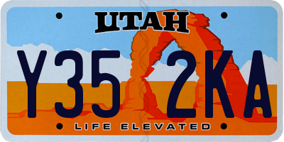 UT license plate Y352KA
